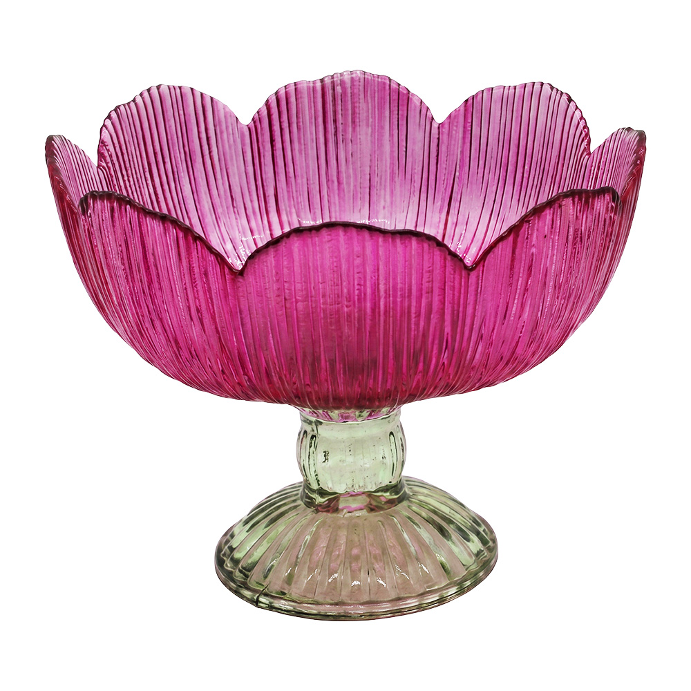 Clayre & Eef Waxinelichthouder Roze Glas