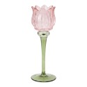 Clayre & Eef Teelichthalter Rosa Glas