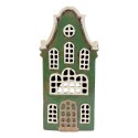 Clayre & Eef Teelichthalter Haus Grün Keramik