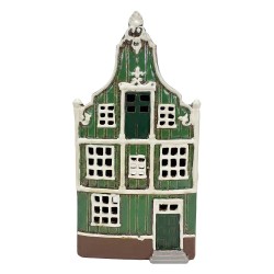Clayre & Eef Teelichthalter Haus Grün Keramik