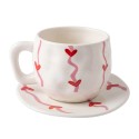 Clayre & Eef Tazza e piattino Bianco Ceramica