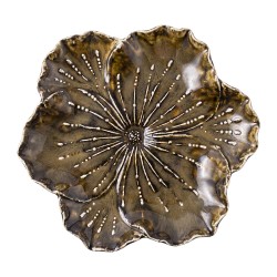 Clayre & Eef Scodella decorativa Fiore Marrone Ceramica