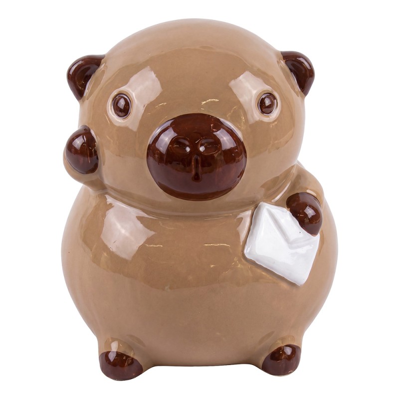 Clayre & Eef Money Box Bear Brown Ceramic