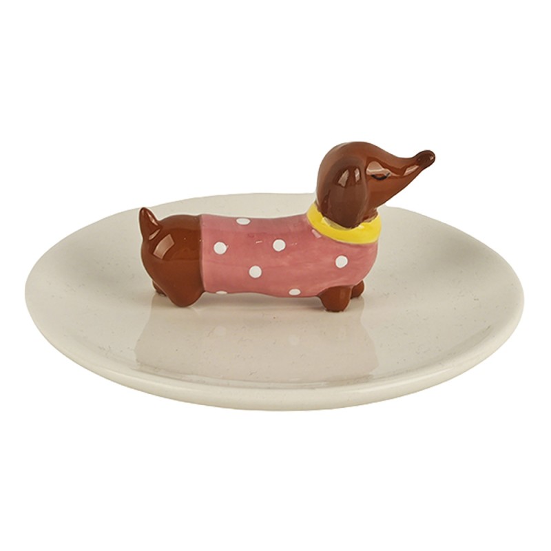 Clayre & Eef Decorative Bowl Dog White Ceramic