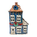 Clayre & Eef Teelichthalter Haus Blau Keramik