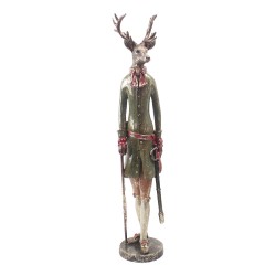 Clayre & Eef Statuetta decorativa Cervo 16x16x80 cm Marrone Plastica