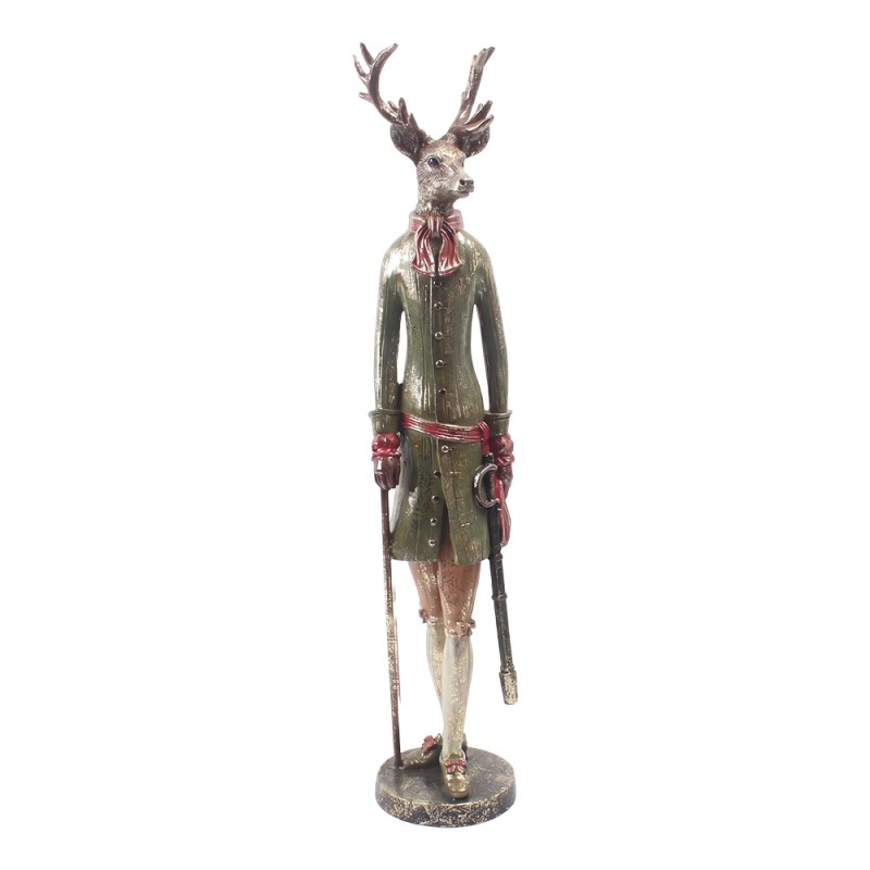 Clayre & Eef Statuetta decorativa Cervo 16x16x80 cm Marrone Plastica