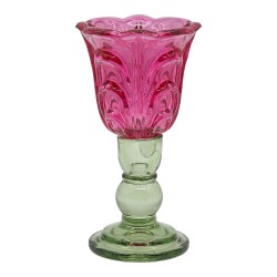 Clayre & Eef Teelichthalter Rosa Glas