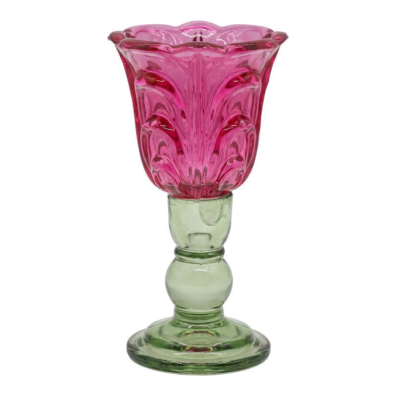Clayre & Eef Teelichthalter Rosa Glas