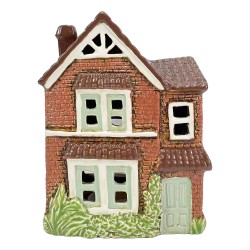 Clayre & Eef Tealight Holder House Brown Ceramic