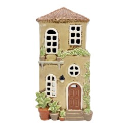 Clayre & Eef Teelichthalter Haus Beige Keramik
