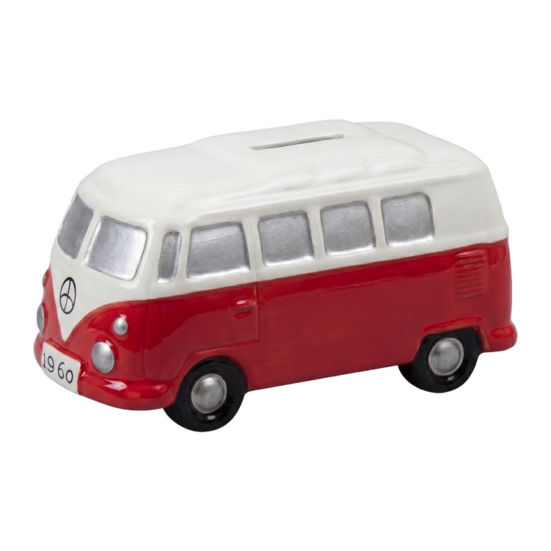 Clayre & Eef Money Box Bus Red Ceramic