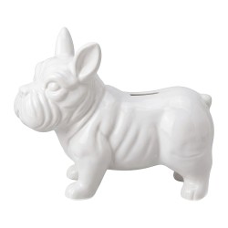Clayre & Eef Spaarpot Hond Wit Keramiek