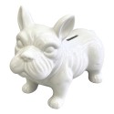 Clayre & Eef Spaarpot Hond Wit Keramiek