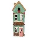 Clayre & Eef Tealight Holder House Green Ceramic