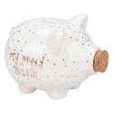 Clayre & Eef Money Box Pig White Ceramic
