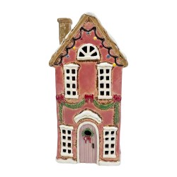 Clayre & Eef Teelichthalter Haus Rosa Keramik
