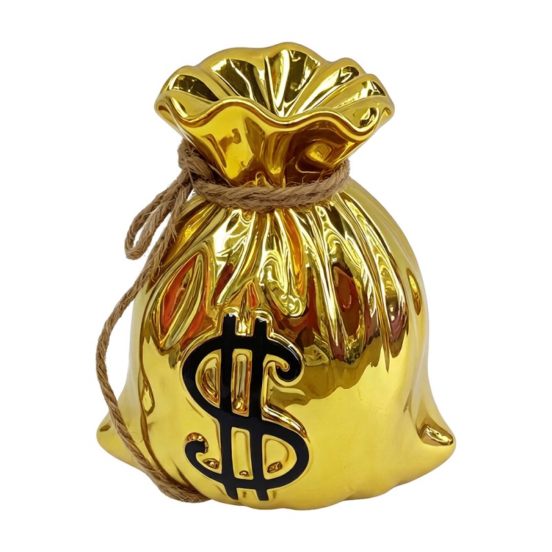 Clayre & Eef Money Box Silver colored Ceramic