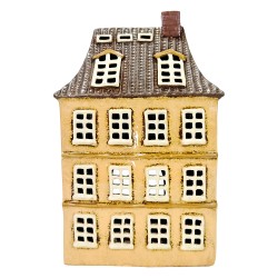 Clayre & Eef Teelichthalter Haus Beige Keramik