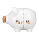 Clayre & Eef Money Box Pig White Ceramic