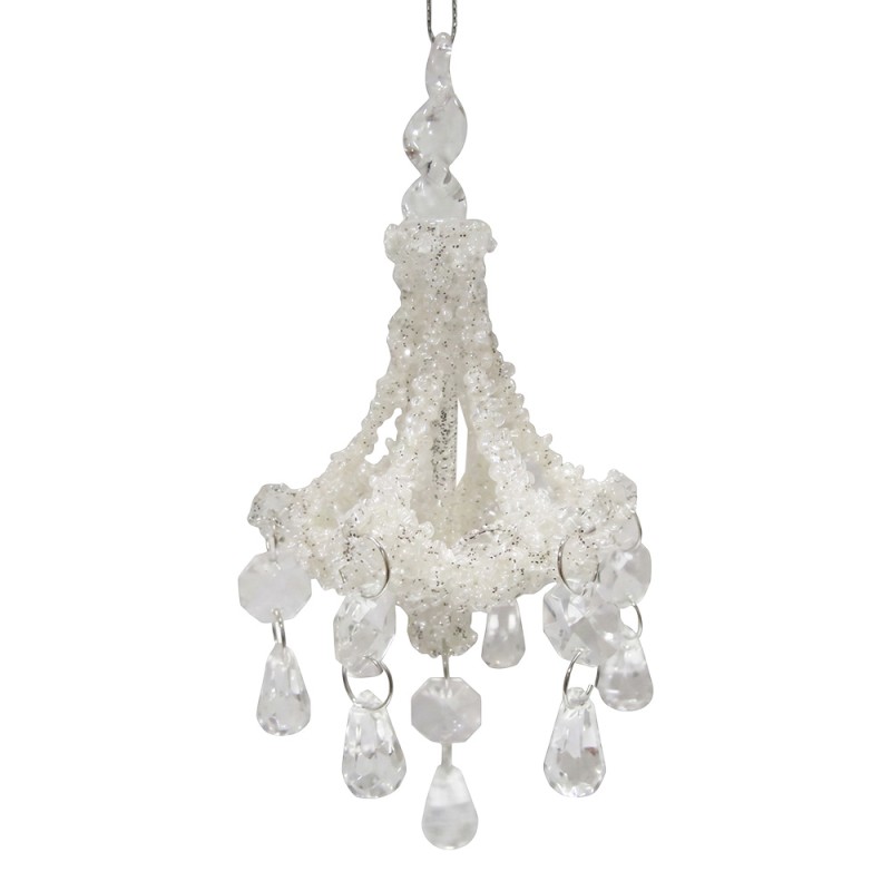 Clayre & Eef Pendentif de Noël Transparent Verre