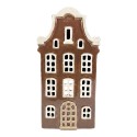 Clayre & Eef Tealight Holder House Brown Ceramic