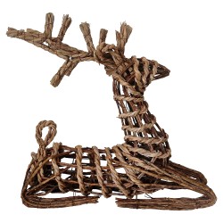 Clayre & Eef Dekoration Hirsch Braun Rattan