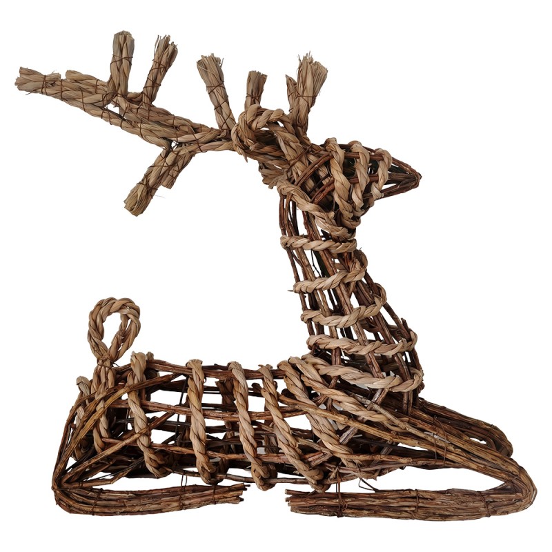 Clayre & Eef Dekoration Hirsch Braun Rattan