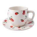 Clayre & Eef Tazza e piattino Bianco Ceramica