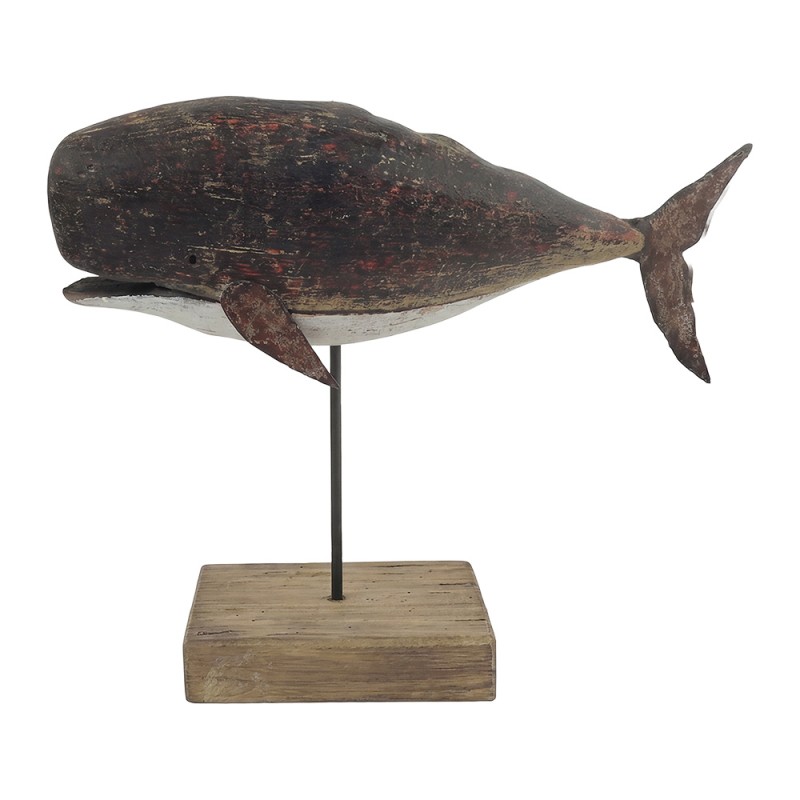 Clayre & Eef Decorative Figurine Whale Brown Wood