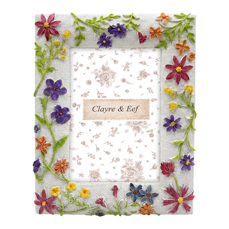Clayre & Eef Cornice per foto Bianco Plastica