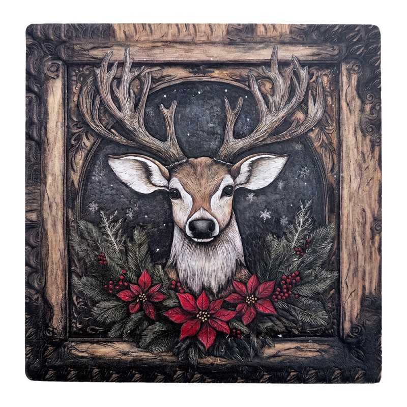 Clayre & Eef Coasters for Glasses Brown Ceramic