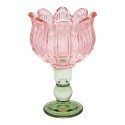 Clayre & Eef Tealight Holder Pink Glass