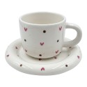 Clayre & Eef Tazza e piattino Bianco Ceramica