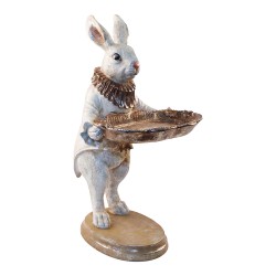 Clayre & Eef Statuetta Coniglio Beige Plastica