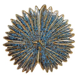 Clayre & Eef Decorative Bowl Flower Blue Ceramic