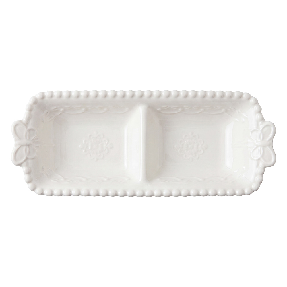 Clayre & Eef Decoratie schaal Wit Keramiek afbeelding