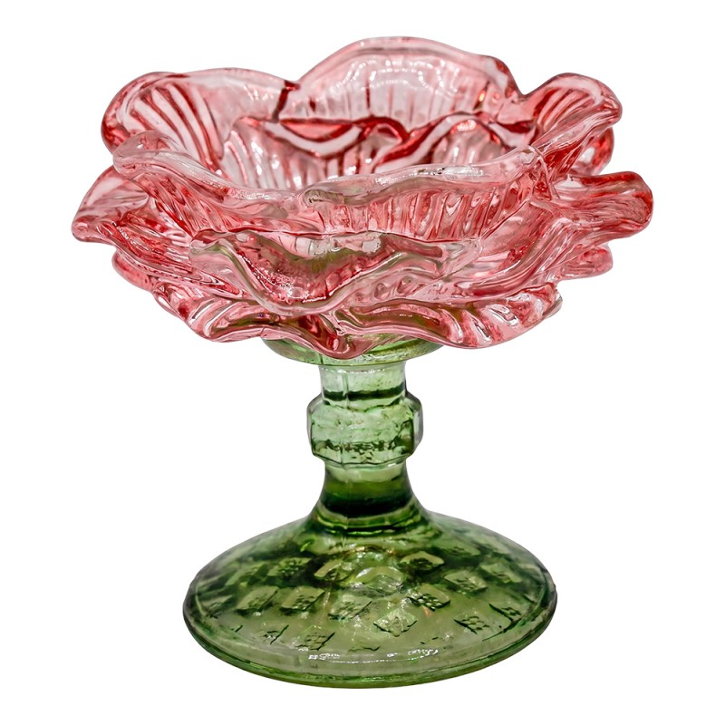 Clayre & Eef Teelichthalter Rosa Glas