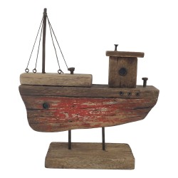 Clayre & Eef Decorative Model Boat Brown Wood