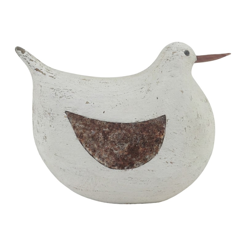 Clayre & Eef Image de décoration Oiseau Blanc Bois