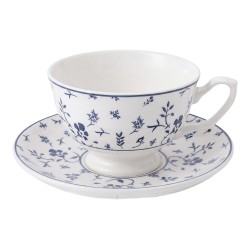 Clayre & Eef Tazza e piattino Bianco Ceramica