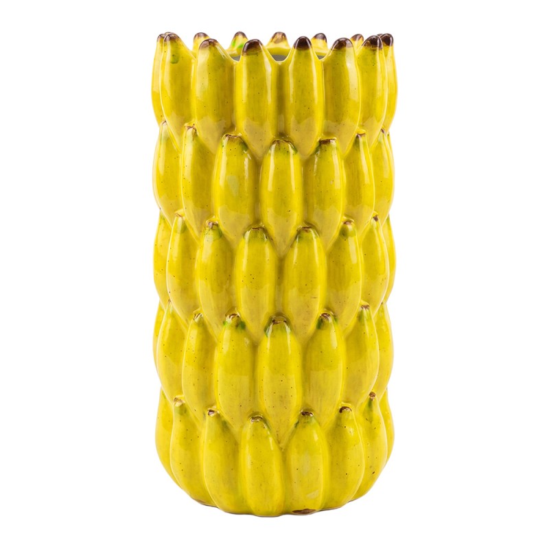 Clayre & Eef Vase Yellow Ceramic