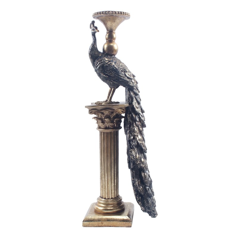 Clayre & Eef Candle holder Peacock Gold colored Plastic