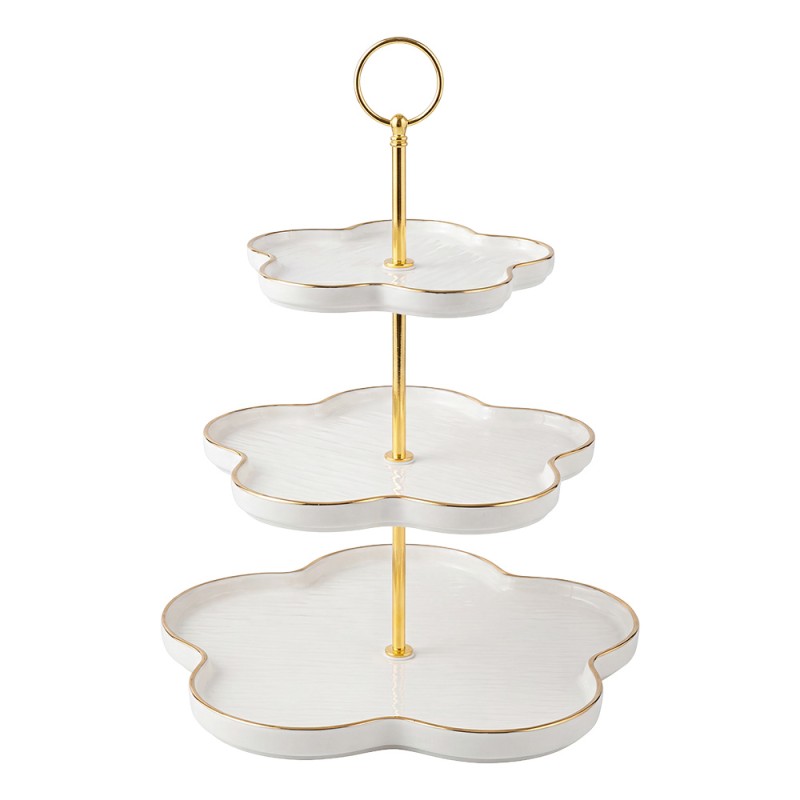 Clayre & Eef Etagere White Ceramic