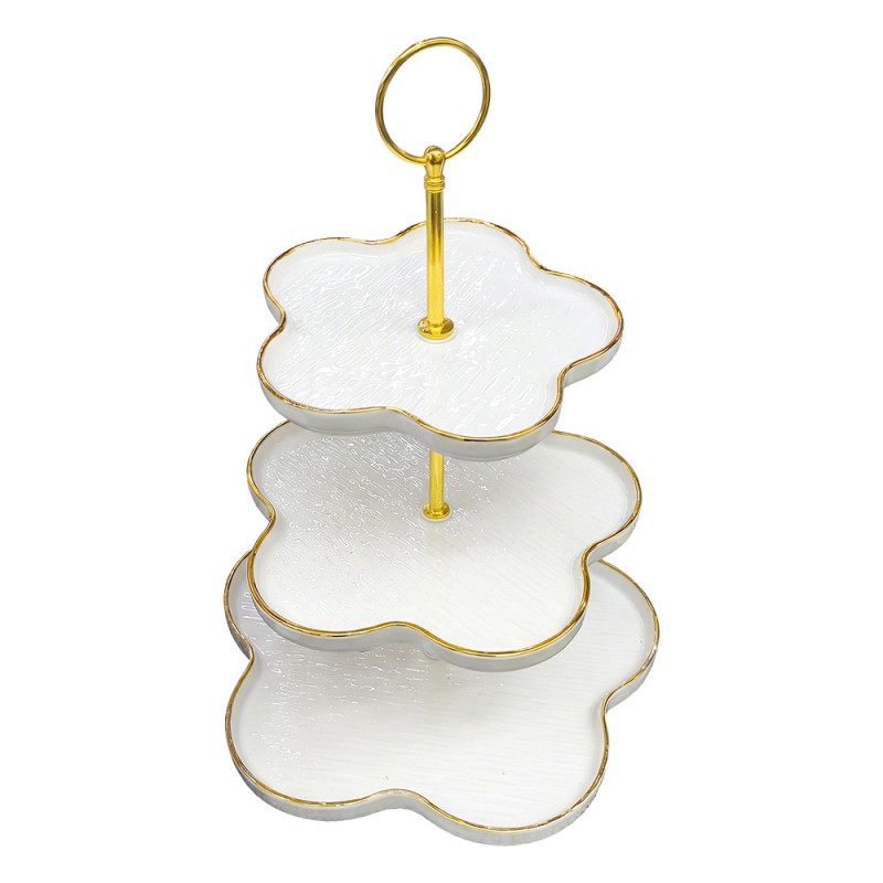 Clayre & Eef Etagere White Ceramic