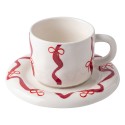 Clayre & Eef Tazza e piattino Bianco Ceramica