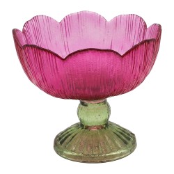 Clayre & Eef Porte-bougie Rose Verre