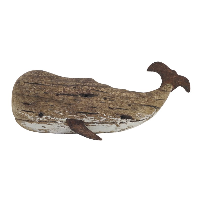 Clayre & Eef Dekorationsfigur Wal Braun Holz