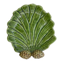 Clayre & Eef Scodella decorativa Foglia Verde Ceramica
