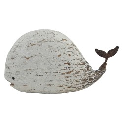 Clayre & Eef Dekorationsfigur Wal Weiß Holz